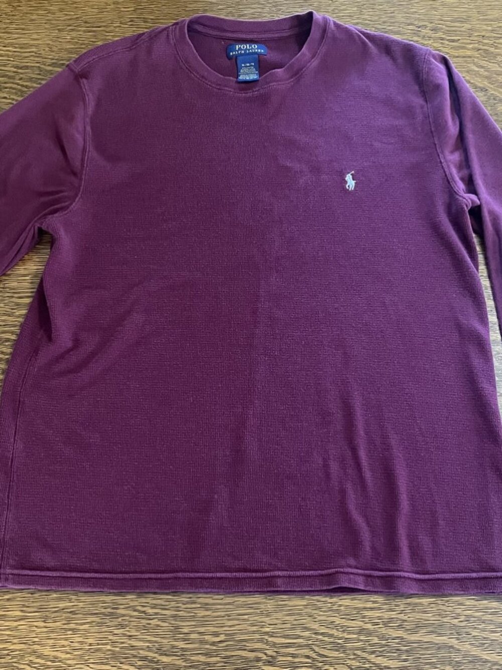 Ralph Lauren Polo Size XL Burgundy Long Sleeve Thermal Stretch Shirt